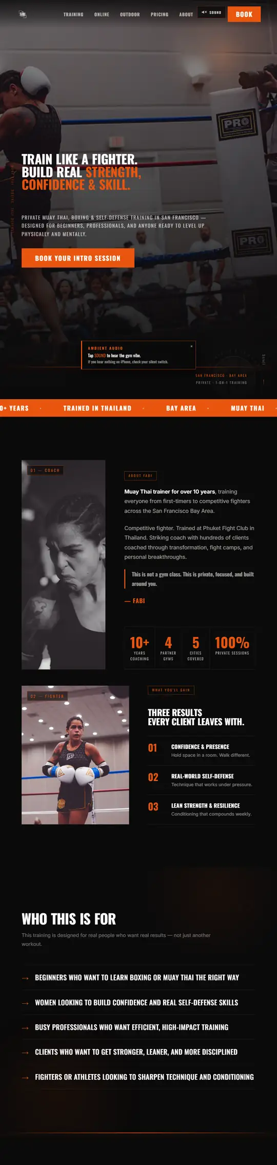 Versão para tablet do site Fit Fight